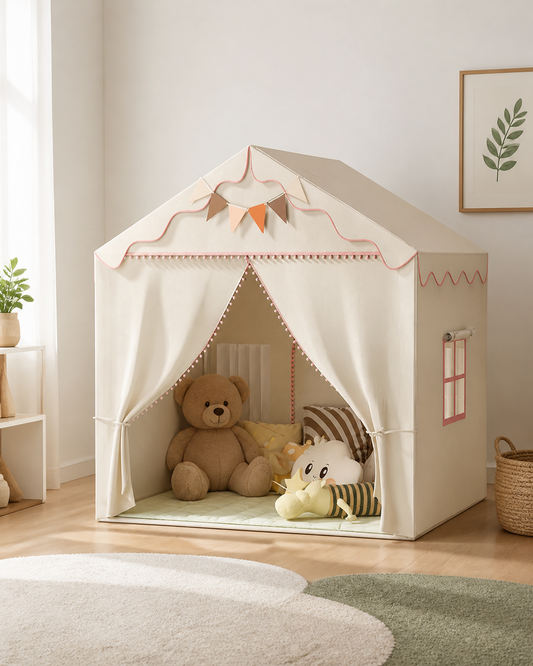 Storytime Cottage Playhouse styled in a bright playroom