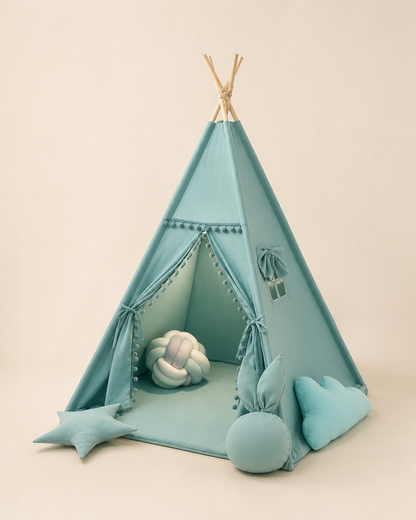 Alternate angle of the Sage Pom-Pom Teepee