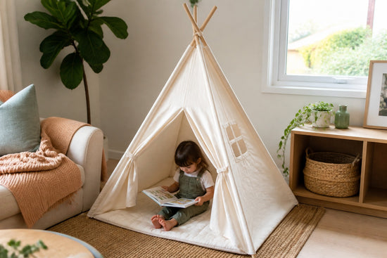 Styled at-home scene: Cloud Cotton Padded Teepee