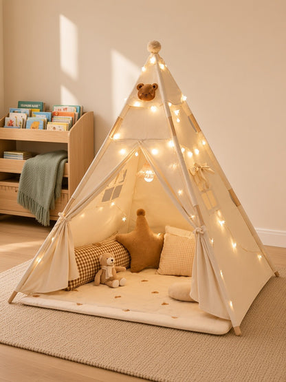Styled at-home scene: Honey Bear Light-Up Teepee