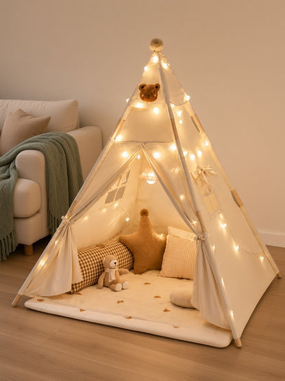 Styled at-home scene: Honey Bear Light-Up Teepee