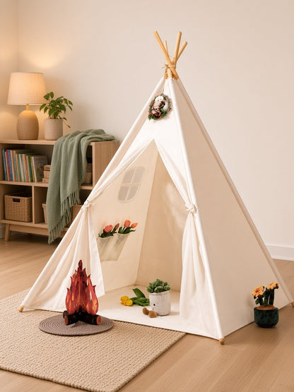 Styled at-home scene: Little Star Princess Teepee