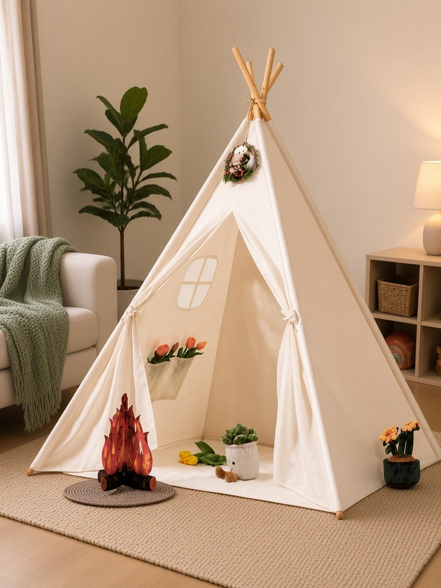 Styled at-home scene: Little Star Princess Teepee