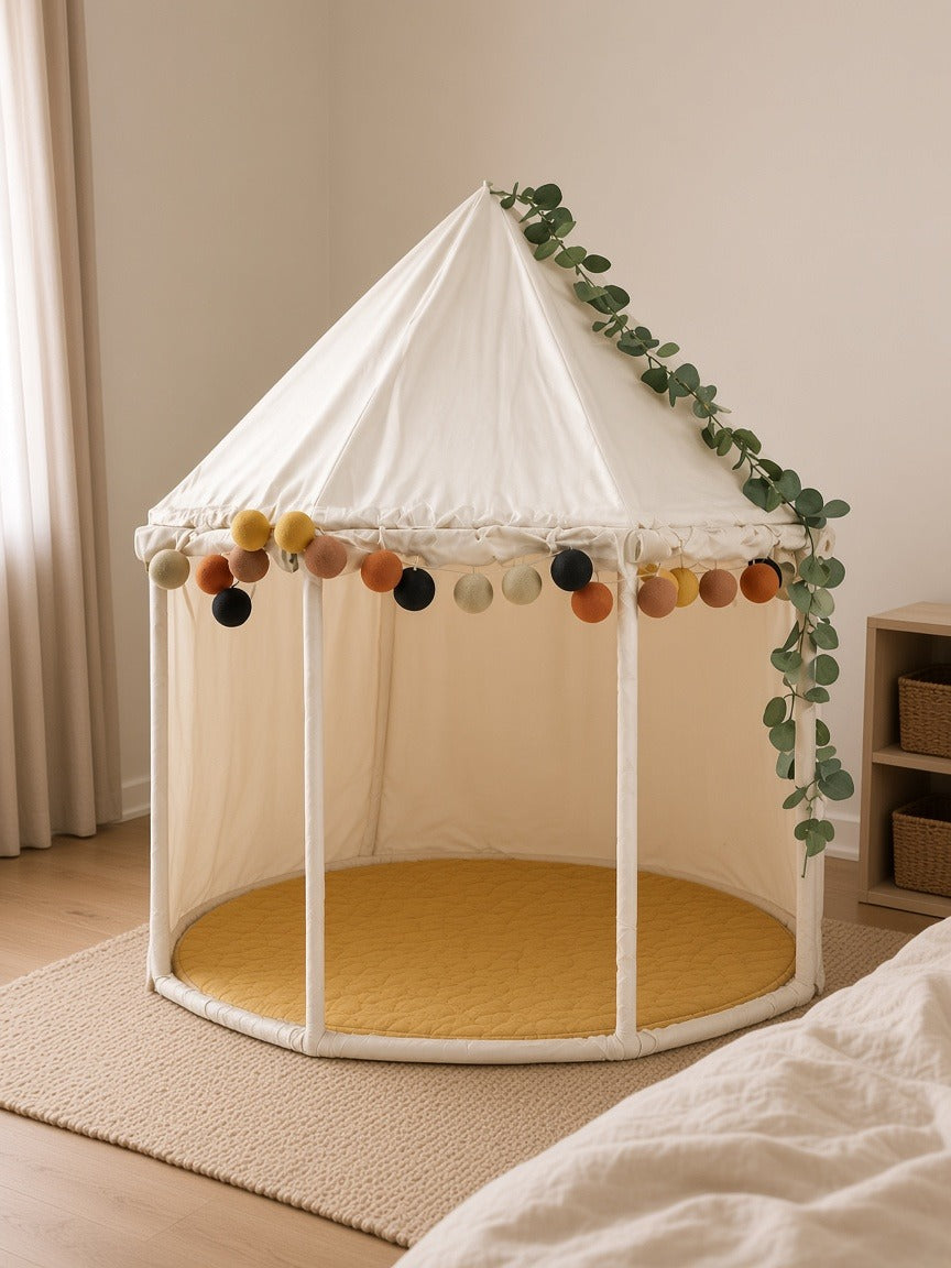 Styled at-home scene: Nordic Round Reading Tent