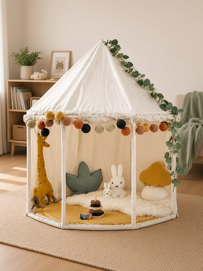 Styled at-home scene: Nordic Round Reading Tent