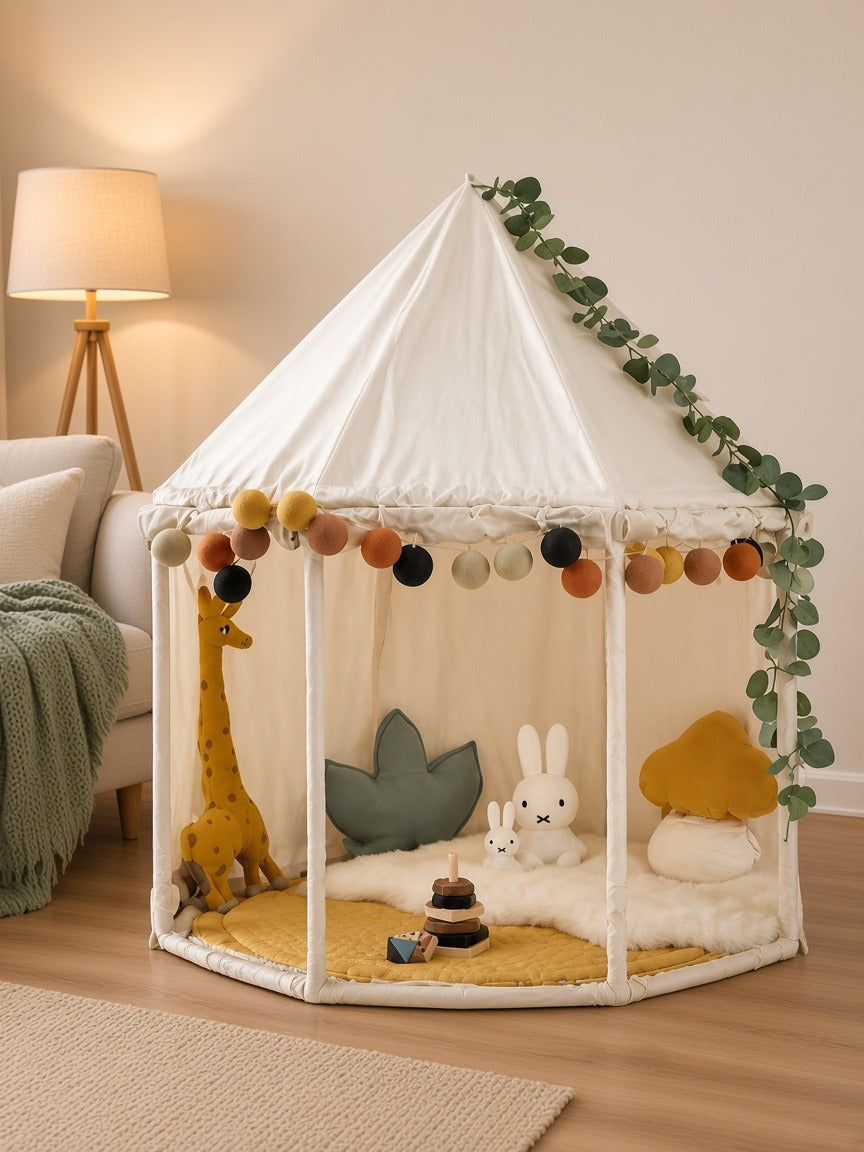 Styled at-home scene: Nordic Round Reading Tent