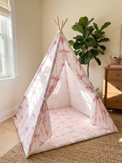 Styled at-home scene: Rosebud Bow Teepee