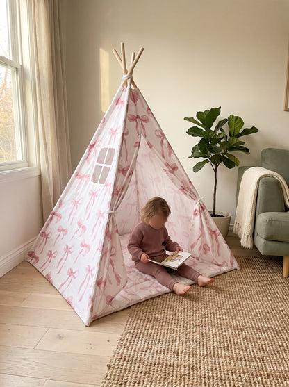Styled at-home scene: Rosebud Bow Teepee