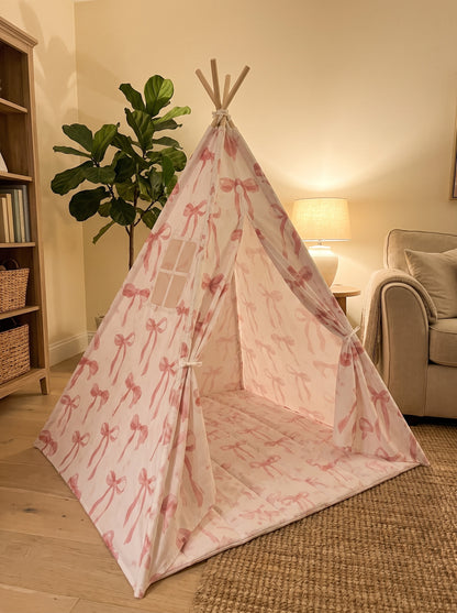 Styled at-home scene: Rosebud Bow Teepee