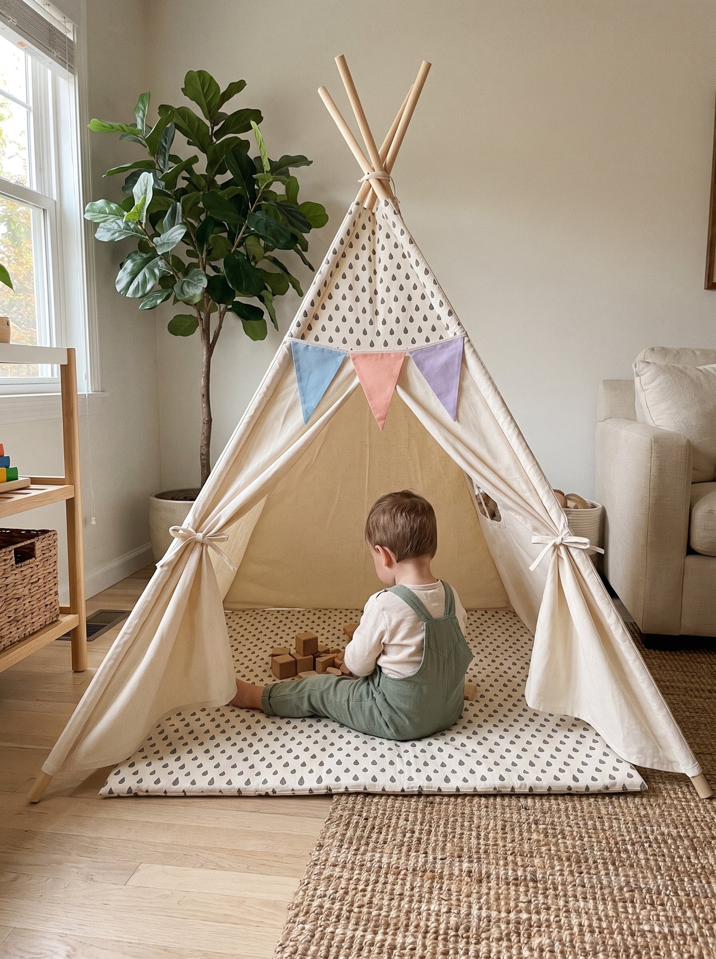 Styled at-home scene: Starlight Padded Teepee