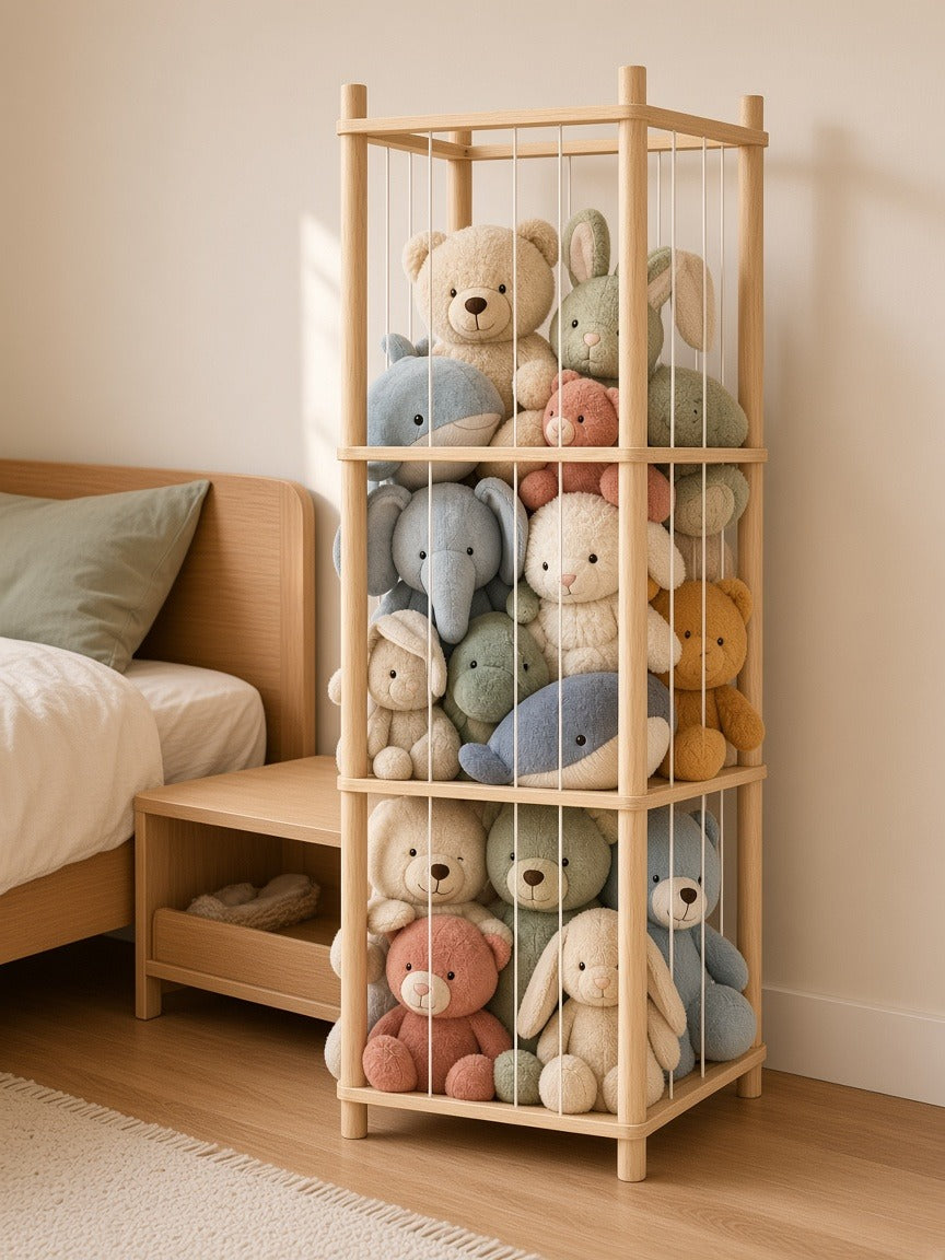 Styled at-home scene: Stuffed Animal Storage Rack