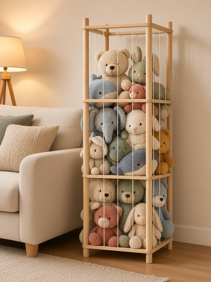 Styled at-home scene: Stuffed Animal Storage Rack