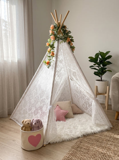 Styled at-home scene: Willow Lace Teepee